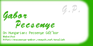 gabor pecsenye business card